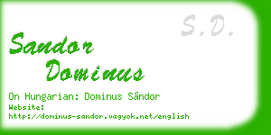 sandor dominus business card